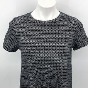 Zara black white print short sleeve fall dress